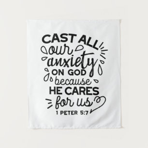 Tenture Déversez toute votre anxiété – 1 Pierre 5:7 Verset