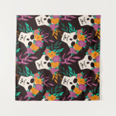 Tenture Dia de Los Muertos, traditionnelle Halloween mexic (Devant (Horizontal))