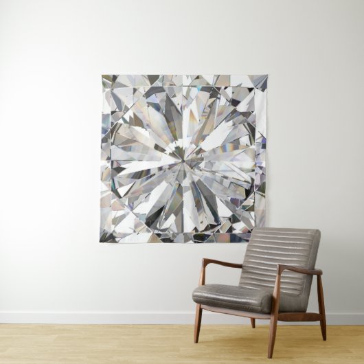 Tenture Diamant réaliste : Agrandissement 3D (En situation (horizontale))