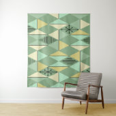 Tenture Diamants d'Art de l'Âge Atomique Mint Vert Jaune (En situation)