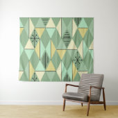 Tenture Diamants d'Art de l'Âge Atomique Mint Vert Jaune (En situation (horizontale))