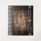 Tenture Diamants de verre de bois rustique Parties scintil (Devant)