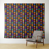 Tenture Diamants Harlequin Colorés Design Noir (En situation (horizontale))