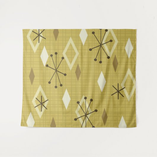 Tenture Diamants modernes du milieu du siècle Jaune (Devant (Horizontal))