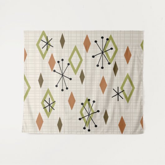 Tenture Diamants modernes du milieu du siècle Nature Tons  (Devant (Horizontal))