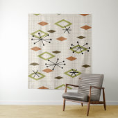 Tenture Diamants modernes du milieu du siècle Nature Tons  (En situation)