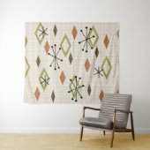 Tenture Diamants modernes du milieu du siècle Nature Tons  (En situation (horizontale))