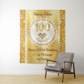 Tenture Diamants, Perles Grandes, 100e Anniversaire, (En situation)