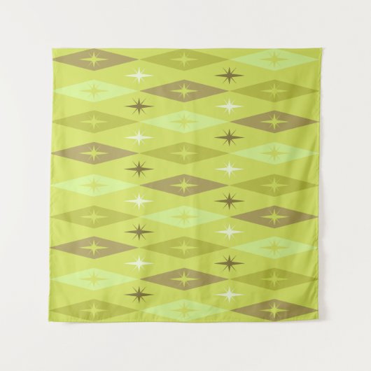 Tenture Diamonds Stars Chartreuse, 1950 (Devant (Horizontal))