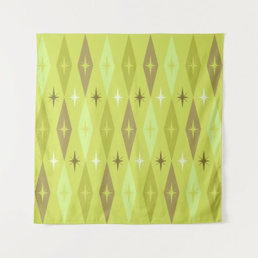 Tenture Diamonds Stars Chartreuse, 1950 (Devant)