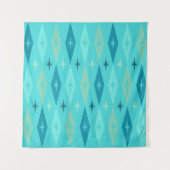 Tenture Diamonds Stars Turquoise de 1950 atomique (Devant)