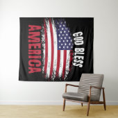 Tenture Dieu bénisse l'Amérique (En situation (horizontale))