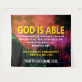 Tenture DIEU chrétien EST CAPABLE Éphésiens 3:20 Église (Devant (Horizontal))