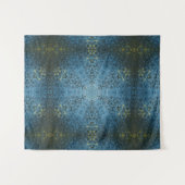 Tenture Digital Mandala bleu et jaune (Devant (Horizontal))