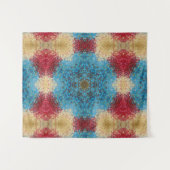 Tenture Digital Mandala bleu rouge et jaune (Devant (Horizontal))