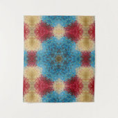Tenture Digital Mandala bleu rouge et jaune (Devant)
