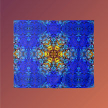 Digital Mandala jaune et bleu