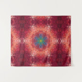 Tenture Digital Mandala Orange bleu et rouge (Devant (Horizontal))