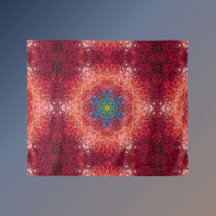 Digital Mandala Orange bleu et rouge