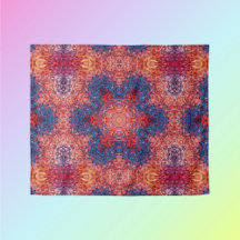 Digital Mandala Orange bleu et rouge
