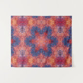 Tenture Digital Mandala Orange bleu et rouge (Devant (Horizontal))