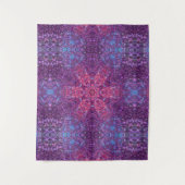 Tenture Digital Mandala rose violet et bleu (Devant)