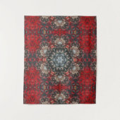 Tenture Digital Mandala rouge et blanc (Devant)