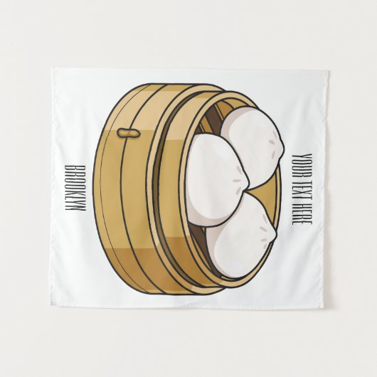 Tenture Dim sum dessin animé (Devant (Horizontal))