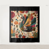 Tenture Dinde rétro boho patchwork d'automne (Devant)