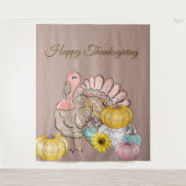 Tenture Dîner d'action de grâces dinde Turquie Citrouilles (Devant)