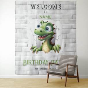 Tenture Dinosaur Anniversaire de la fête