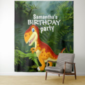 Tenture Dinosaur Fille ANNIVERSAIRE (En situation)