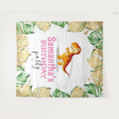Tenture Dinosaur Fille ANNIVERSAIRE (Devant (Horizontal))