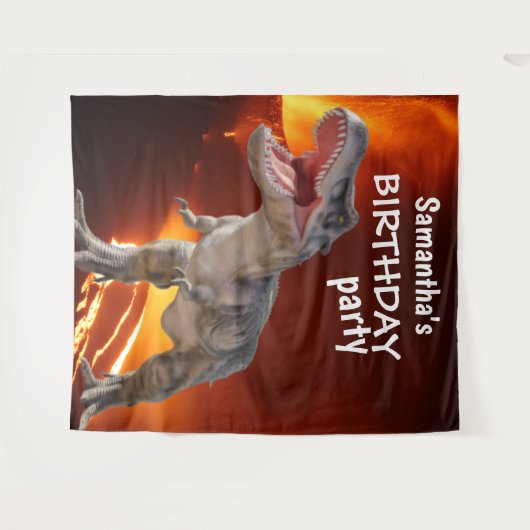 Tenture Dinosaur Fille Maison d'anniversaire Contexte (Devant (Horizontal))