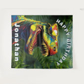 Tenture Dinosaur Jungle Anniversaire de enfant fond (Devant (Horizontal))