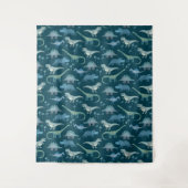 Tenture Dinosaur Motif Turquoise Vert (Devant)