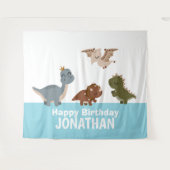 Tenture Dinosaure Boho bleu (Devant (Horizontal))