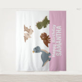 Tenture Dinosaure Boho rose (Devant)