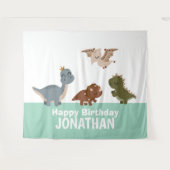 Tenture Dinosaure Boho vert (Devant (Horizontal))