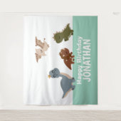 Tenture Dinosaure Boho vert (Devant)