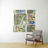 Tenture Dinosaure Era : Illustration du paysage aquarelle (En situation (horizontale))