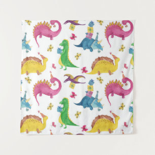 Tenture Dinosaure party : motif aquarelle.