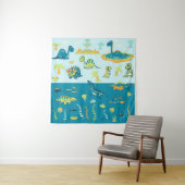 Tenture Dinosaures de dessin : Jeu de terre et de mer (En situation)