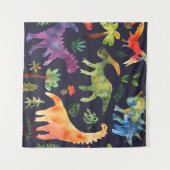 Tenture Dinosaures floraux : Aquarelle (Devant (Horizontal))