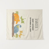 Tenture Dinosaures Mignons Fête de Naissance Préhistorique (Devant (Horizontal))