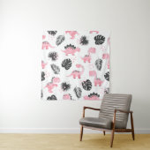 Tenture Dinosaures roses : Motif Enfants mignons. (En situation)