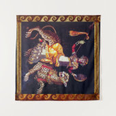 Tenture DIONYSOS AVEC LA SPEAR ÉQUITATION LEOPARD Grecque (Devant (Horizontal))