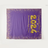 Tenture Diplôme 2023 Ballons d'or violet fond photo (Devant (Horizontal))