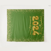 Tenture Diplôme 2023 Ballons dorés Fond vert pour photo (Devant (Horizontal))