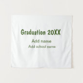 Tenture Diplômé 20XX ajouter année nom école vert moderne  (Devant (Horizontal))